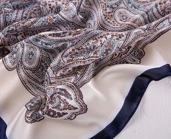 FJ223 eșarfă de mătase pătrat pentru moda pentru femei florale imprimate șal folie de primavara-vara neckerchife banda de păr lady noi eșarfe 70x70cm