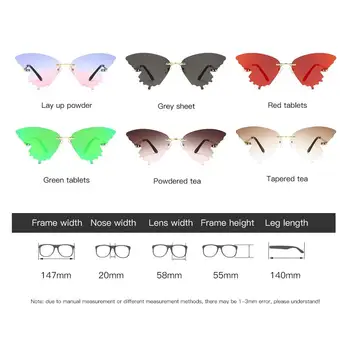 LongKeeper de Lux fără ramă Fluture ochelari de Soare Femei 2020 Nou Ochelari de Soare Ochi de Pisica Albastru de sex Feminin Nuante Roz lentes de sol mujer