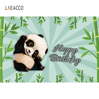 Laeacco Desene Animate Panda Bambus Fotografie Pentru Medii De Desene Animate Photophone Vinil Foto Decoruri Decor Pentru Studio Foto Vedio