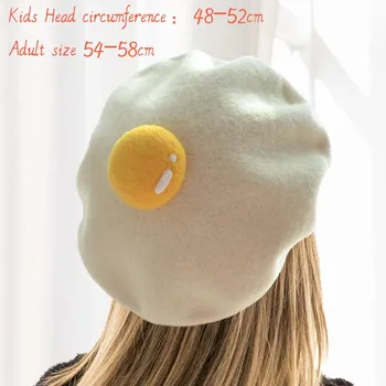 Femei Pălării Drăguț Galbenus de Handmade Lână Simțit Pictor Creator Părinte-copil Pălărie Drăguț copil Copil Ou Fiert Bereta de Moda Doamnelor Capac