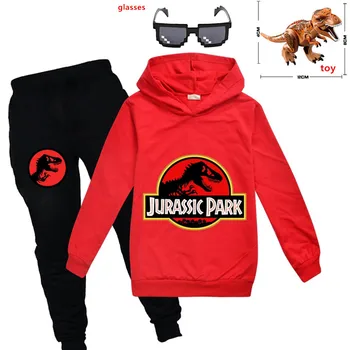 Jurassic Park Hanorace Copii Jachete de Moda pentru Copii Hooded T Shirt pentru Copii Toddler Girls Haina dinozaur Băieți Casual Sport Tees