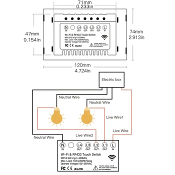 120 Model NE 4 Gasca Smart Switch Smart Life/Tuya Aplicația Multi-Control Asociere Control Vocal Cu Alexa de Start Google Modulul Inteligent