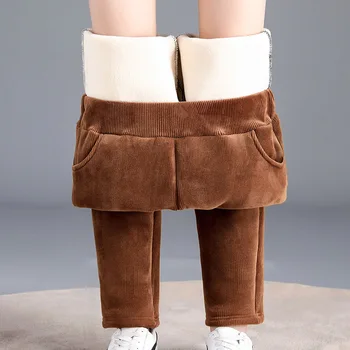 Noul cald pantaloni pentru femei de Iarna Gros adăugați Cașmir, Pantaloni Femei Pantaloni Casual Elastic talie pantaloni de trening Pantaloni joggers Dimensiuni mari