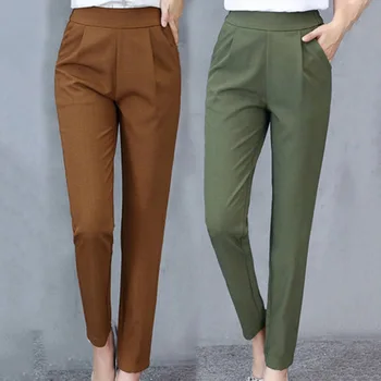 În 2020, Cele Mai Noi Doamnelor Stil Coreean Pantaloni Harem Respirabil Subțire Decora Casual Pantaloni De Creion Simplu Pantaloni Plus Dimensiune Pantaloni Glezna