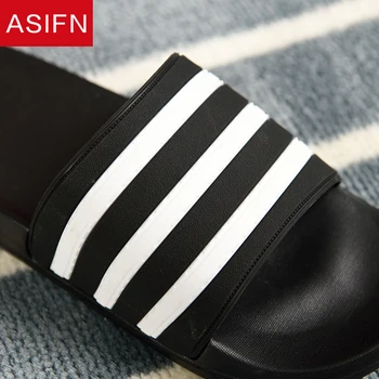 ASIFN Bărbați Papuci de Femei Barbati Diapozitive Pereche de Flip Flops Moale Dungi Alb-Negru Casual Pantofi de Vara de sex Masculin încăltăminte într-Femme