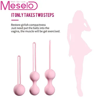 Meselo Magnetic Bile Kegel Vagin Strângere De Silicon Jucării Sexuale, Bile Vagin Moale Îmbunătățire Pentru Femei Gravide Masaj Erotic