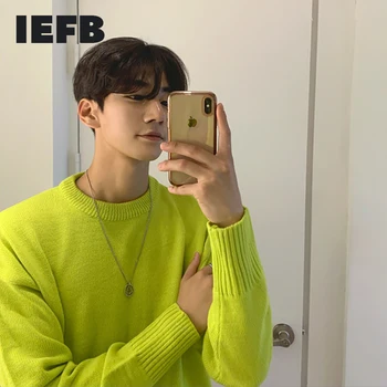 IEFB pulover barbati coreean bottom topuri tendință de toamnă și de iarnă de îmbrăcăminte exterioară îngroșată tricotaje pentru bărbați guler rotund pânză 9Y4544