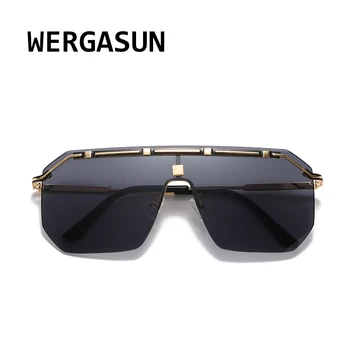 WERGASUN Supradimensionat ochelari de Soare Maro Femei Vintage Retro ochelari de Soare Brand de Lux Ochelari fără ramă oculos de sol UV400