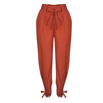 De înaltă talie pantaloni Femei joggeri cu Centură Talie Mare Pantaloni Doamnelor Petrecere Casual pentru Femei pantaloni #0526