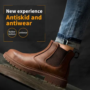 Iarna, cizme de siguranță cu microfibre din piele de oțel tep puncție rezistente industriale de muncă în aer liber pantofi Martin protecție picior
