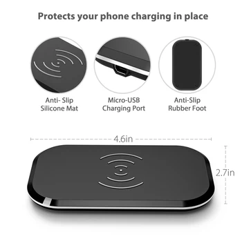 CHOETECH Încărcător Wireless 10W 3 Bobine de Poziție Liberă Qi Wireless Charging Pad Pentru iPhone 12 XS X 8 Fast Charger pentru Samsung S10 9