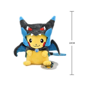 22CM POKEMON Jucărie de Pluș Pălărie Păpuși cosplay Monstru de Buzunar Pikachu Joc Poke Galben de Acțiune Figura Model Anime Jucărie Pentru Copii Cadouri