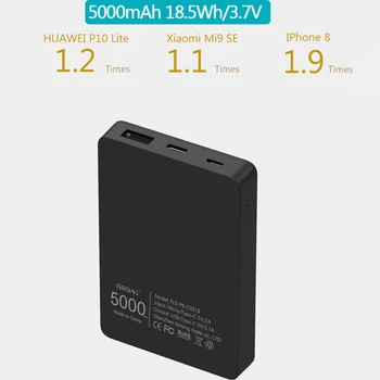 FERISING Slim Mini Power Bank 5000mAh Portabil PowerBank de 5000 mAh USB Typc C PoverBank Extern Încărcător de Baterie Pentru Xiaomi Bănci