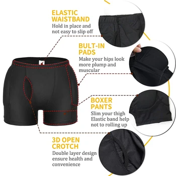 Oamenii Fund De Ridicare Shapewear Pantaloni Scurți Fundul Formator Boxer Căptușit Consolidarea Lenjerie Burtica Control Body Shaper Talie Antrenor