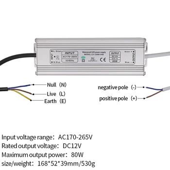 Sursă de alimentare de 12V rezistenta la apa IP67 curent constant transformator lampa LED stabil IC balast 10W/20W/30W/45W/60W/80W/100W la fața locului