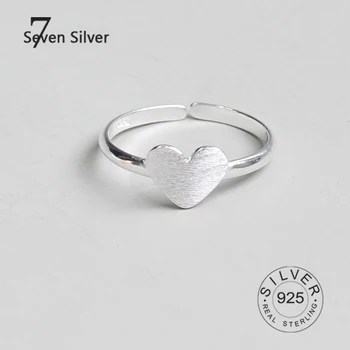 Real argint 925 inele pentru femei în formă de inimă Trendy Bijuterii fine Mari Reglabil de Epocă Inele Anillos