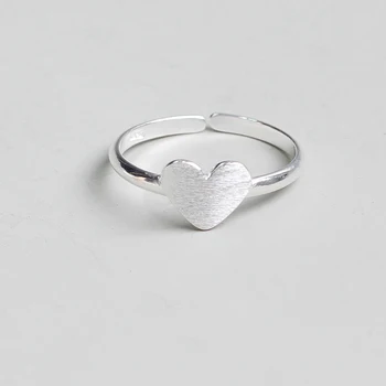 Real argint 925 inele pentru femei în formă de inimă Trendy Bijuterii fine Mari Reglabil de Epocă Inele Anillos
