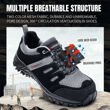 LARNMERN Bărbați Încălțăminte de protecție Munca Pantof Steel Toe Confortabil Respirabil Usoare Construcții de Protecție Încălțăminte Pentru Bărbați