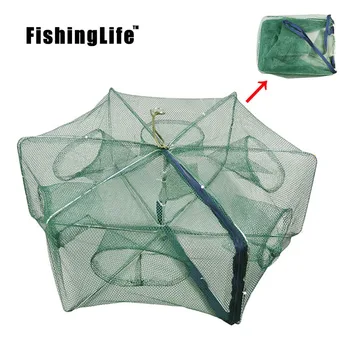 Pliat Portable Hexagon Plasă de Pescuit Raci Pește Automată TrapFish Creveți Pește Crab Momeli Exprimate Plasă Capcana 6/8/12Holes