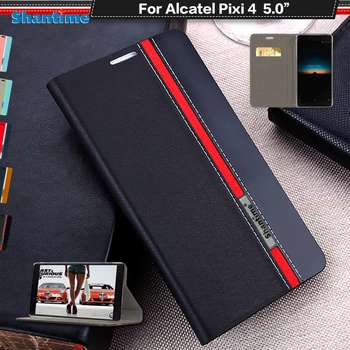 Piele Caz de Telefon Pentru Alcatel One Touch Pixi 4 5045D Flip Book case Pentru Alcatel Pixi 4 5.0 4G Caz de Afaceri din Silicon Capac Spate