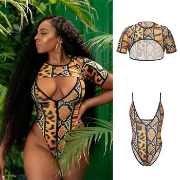 Femei Costum de Înot 2020 Africane, costume de Baie O Piesă Snake Print Plus Dimensiunea Femei Mari Costume de baie cu Fermoar Separate Costume de baie 5XL