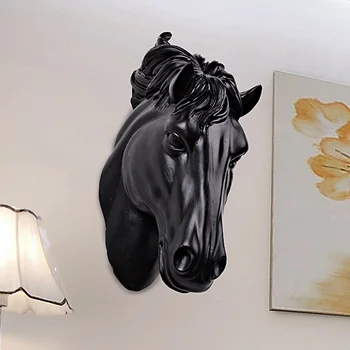 Caii Capul de Perete Atârna de Animale 3D Decoratiuni de Arta Sculptură Figurine de Rasina de Artizanat Acasă Living Decoratiuni de Perete R675