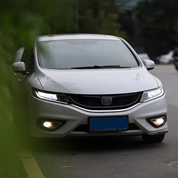 O Pereche Pentru Honda Jad Faruri 2013 Jad LED Cap Lămpile cu Sursă de lumină LED Lumini de Zi de Funcționare Dinamic Transforma