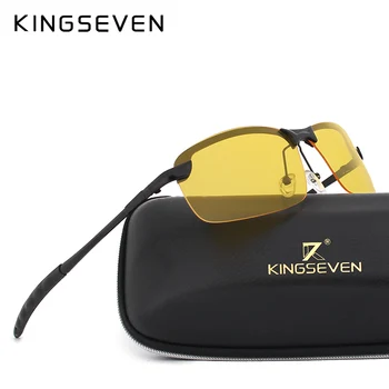 KINGSEVEN Ochelari de vedere de Noapte de Conducere Polarizat ochelari de Soare pentru barbati de Conducere auto Ochelari Anti-orbire Cadru din Aliaj de ochelari de noapte