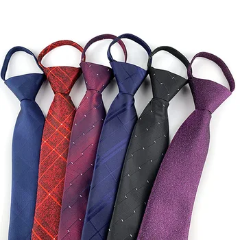 Mens 7cm Skinny cu Fermoar Cravate de Afaceri de Moda Casual Seria Leneș Cravată Neagră Cravate Rosii pentru Barbati Cravată cu Dungi de Culoare Solidă Legături