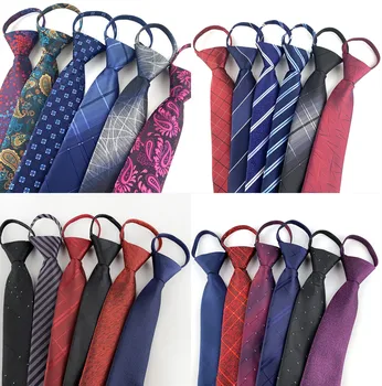 Mens 7cm Skinny cu Fermoar Cravate de Afaceri de Moda Casual Seria Leneș Cravată Neagră Cravate Rosii pentru Barbati Cravată cu Dungi de Culoare Solidă Legături