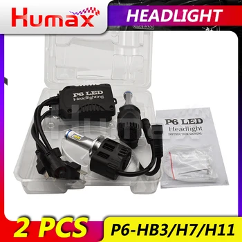 12.12 P6 2X 3000K LED H4 LED H7 H8 H11 HB3 LED Auto Far de 55W 8000LM High Low Beam Bec Auto Lampă becuri