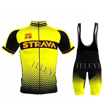 STRAVA Cycling Jersey 2020 pentru Bărbați Tricou Scurt Ropa Ciclismo Hombre Ciclismo Haine de Ciclism Set Bike Wear 20D Gel Pad Barbati Vara