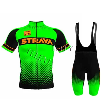 STRAVA Cycling Jersey 2020 pentru Bărbați Tricou Scurt Ropa Ciclismo Hombre Ciclismo Haine de Ciclism Set Bike Wear 20D Gel Pad Barbati Vara