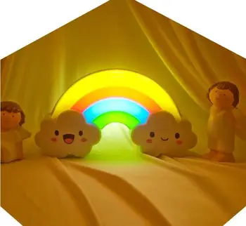 Noul Rainbow Led Lumini De Noapte Baterie Lămpi De Noapte Pentru Camera Copilului Living Decorul Camerei
