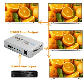AIXXCO Ultra HD de Argint 4K x 2K 3D 1080p HD 1.4 Splitter-ul HDMI switcher 4 Display Pentru HDTV, DVD PS3