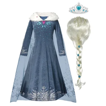Fete De Iarnă Rochie De Crăciun Elsa Cosplay Costum Snow Queen 2 Fete Elsa Rochie De Petrecere De Aniversare Pentru Copii Princess Rochii Haine