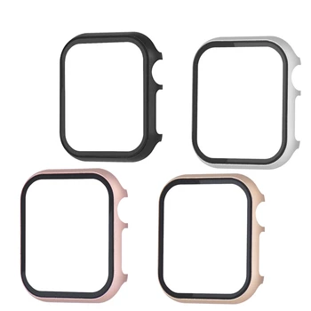 Carcasa de Metal+Temperat Film Acoperă pentru Apple Watch Serie 6/5/4/3/2/SE pentru iWatch 44/40/42/38MM Ecran Complet Bara de protecție de Protecție Coajă