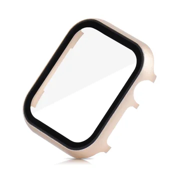 Carcasa de Metal+Temperat Film Acoperă pentru Apple Watch Serie 6/5/4/3/2/SE pentru iWatch 44/40/42/38MM Ecran Complet Bara de protecție de Protecție Coajă