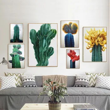 Nordic Simplu Cactus Panza Pictura Postere Si Printuri De Arta De Perete Decorativ Imagine Decor Pentru Camera De Zi Decor Acasă