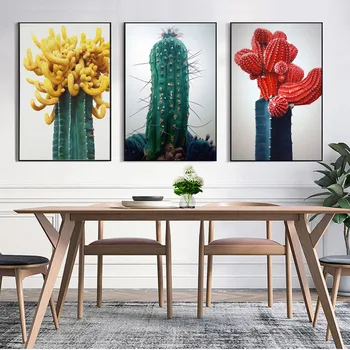Nordic Simplu Cactus Panza Pictura Postere Si Printuri De Arta De Perete Decorativ Imagine Decor Pentru Camera De Zi Decor Acasă