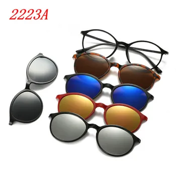 6 În 1 Personalizat Barbati Femei Polarizate Optice, Magnetice, ochelari de Soare Clip Magnet Clip pe ochelari de Soare Polaroid Clip pe Ochelari de Soare Rama