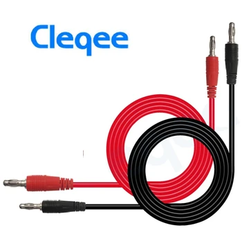 2018 Cleqee P1041 1Set 1M Banană 4mm Banana Plug Moale RV Cablu de Testare Conduce pentru Multimetru Test Duce Kituri de Banana Plug de sex Masculin
