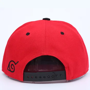 Naruto margine plat hip hop hat baseball cap plat refuz embroide pălărie roșie pălărie de soare
