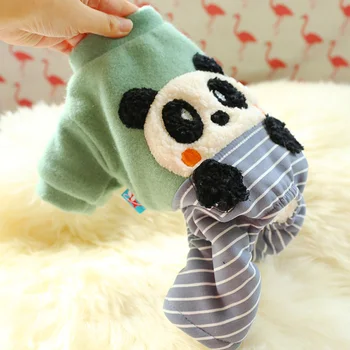 Gros Cu Blana De Panda Costum De Câine Animal Mic, Verde, Albastru Salopete Pentru Animale De Companie Shih Tzu Pui Bichon Pugs Zăpadă Iarna Costum Consumabile
