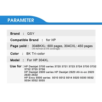 QSYRAINBOW Cartuș de Cerneală 304XL nouă versiune de înlocuire pentru hp304 hp 304 xl deskjet invidie 2620 2630 5020 5032 3720 printer