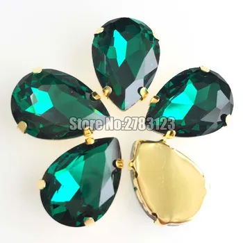 Livrare gratuita verde malachit AAA Pahar de Cristal coase pe gheara pietre de Aur de jos vrac pietre,diy/accesorii de Îmbrăcăminte SWLJ05