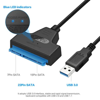 USB 3.0 La SATA 22 Pin de 2.5 Inch Hard Disk SSD Adaptor Conector Cablu înlocuitor de Plumb Accesorii en-Gros de PC-Adaptor