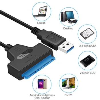 USB 3.0 La SATA 22 Pin de 2.5 Inch Hard Disk SSD Adaptor Conector Cablu înlocuitor de Plumb Accesorii en-Gros de PC-Adaptor