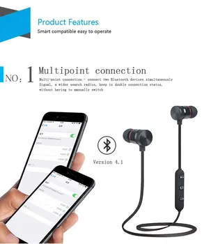 Vsidea Wireless Bluetooth căști Sport funcționare Casti cu bass puternic pentru muzica cu Microfon Pentru iPhone 8 X 7 Xiaomi, huawei