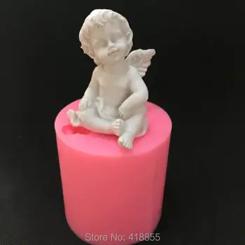 3d Silicon Mucegai Sapun Matrite Cupidon Copil Înger Lumânare Mucegai Matrite Manual Diy pentru Decoratiuni Tort de Luare de Săpun Mucegai Aroma de Piatră